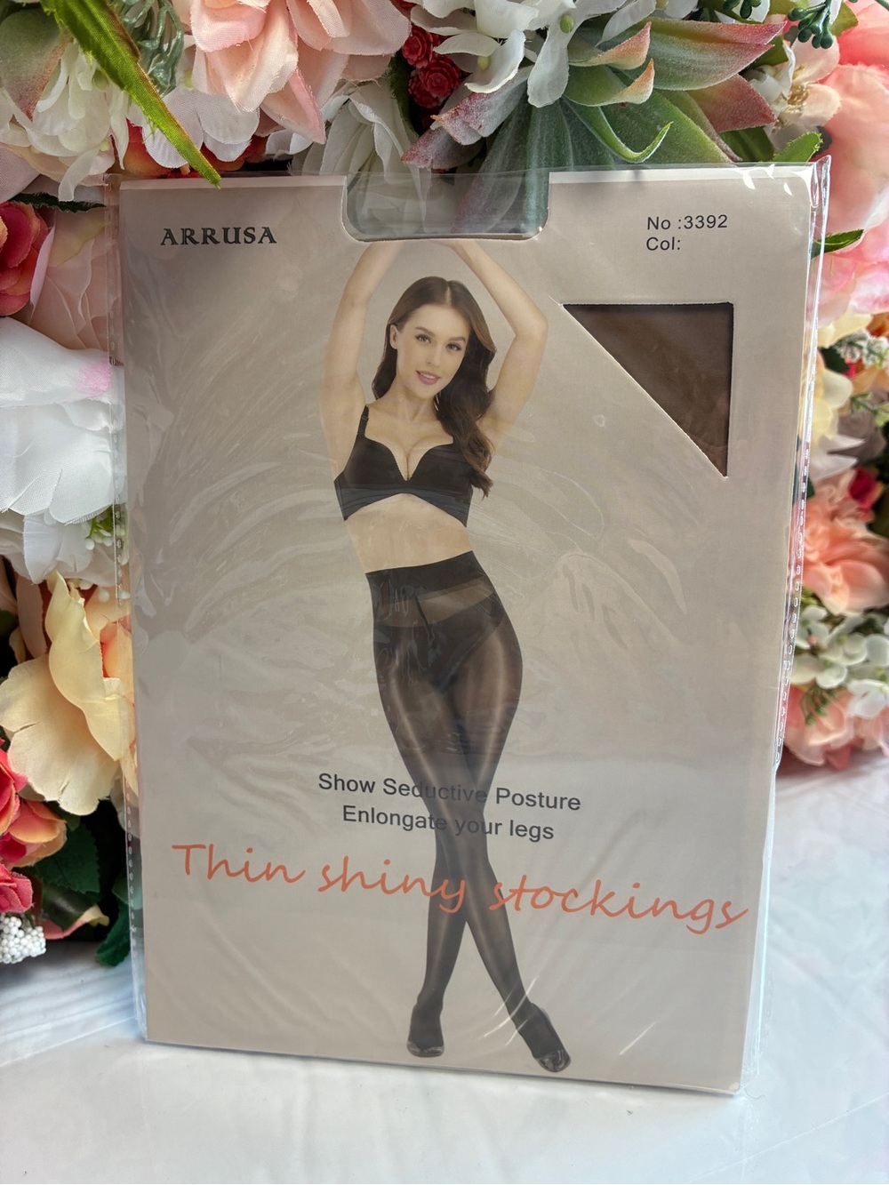 ARRUSA 3392 Ultra Sheer Shiny Control Top Pantyhose coffee/taupe High Stretch NW